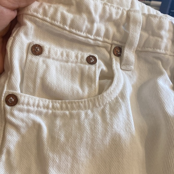 Zara Button Fly Raw Hem White Jeans - Picture 8 of 8